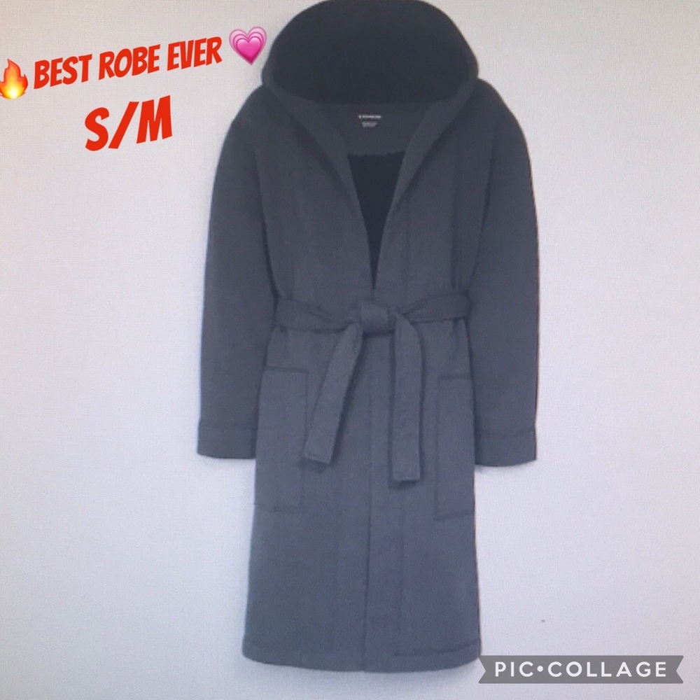 Coach Lounge robe S/M Dark Heather grey New 🔥